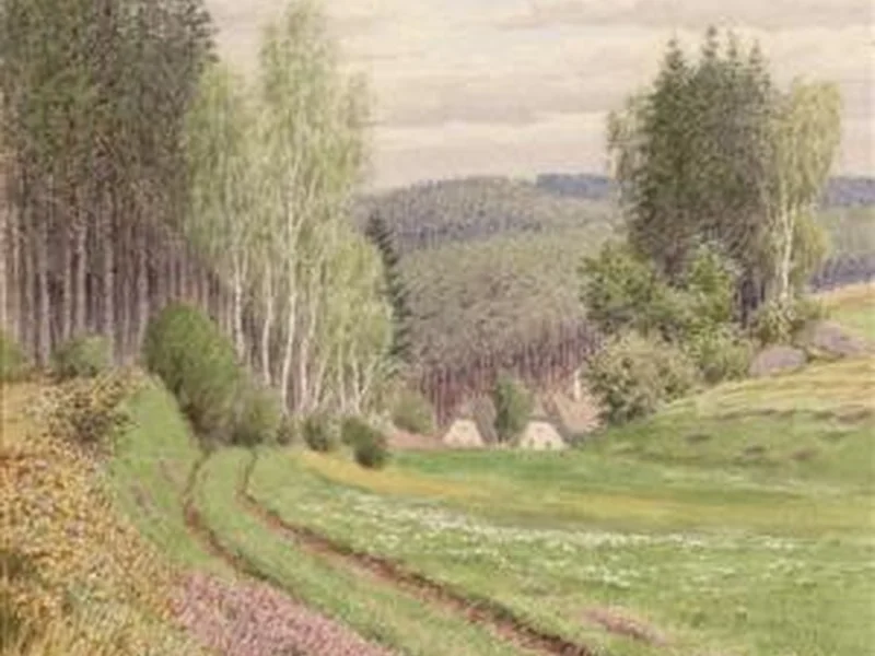 1865-Franz Cižek - Waldrand mit Birken 1924